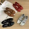 Mary Jane shoes in the autumn of 2025 new French retro fairy style hollow flat bottom one-word buckle belt casual single shoes