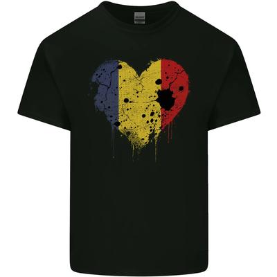 Love Romania Flag Romanian Day Football Kids T-Shirt Childrens
