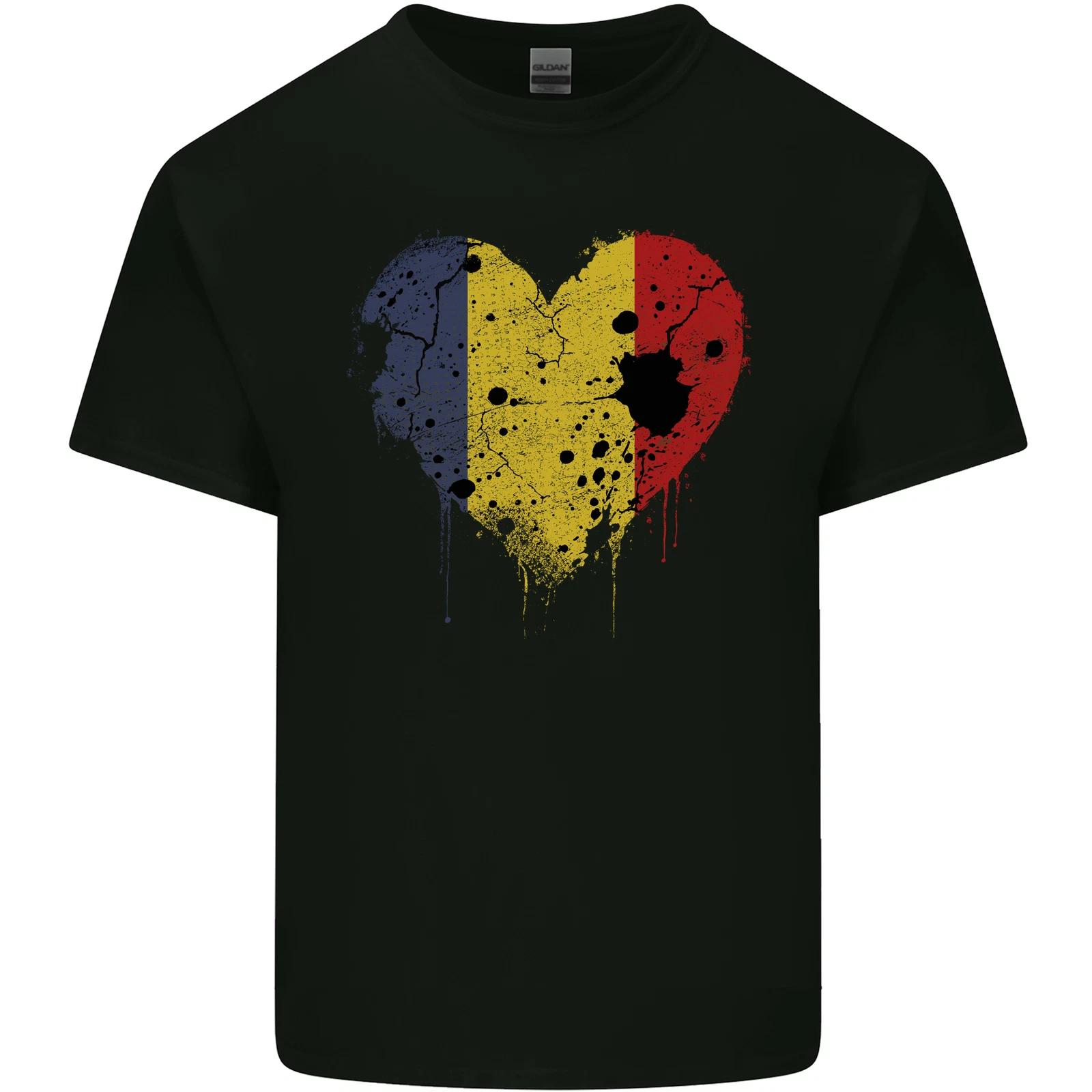 Love Romania Flag Romanian Day Football Kids T-Shirt Childrens M
