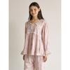 Lunaluz Women S Modal Cotton Lace Collar Long Sleeve Two Piece Pajama