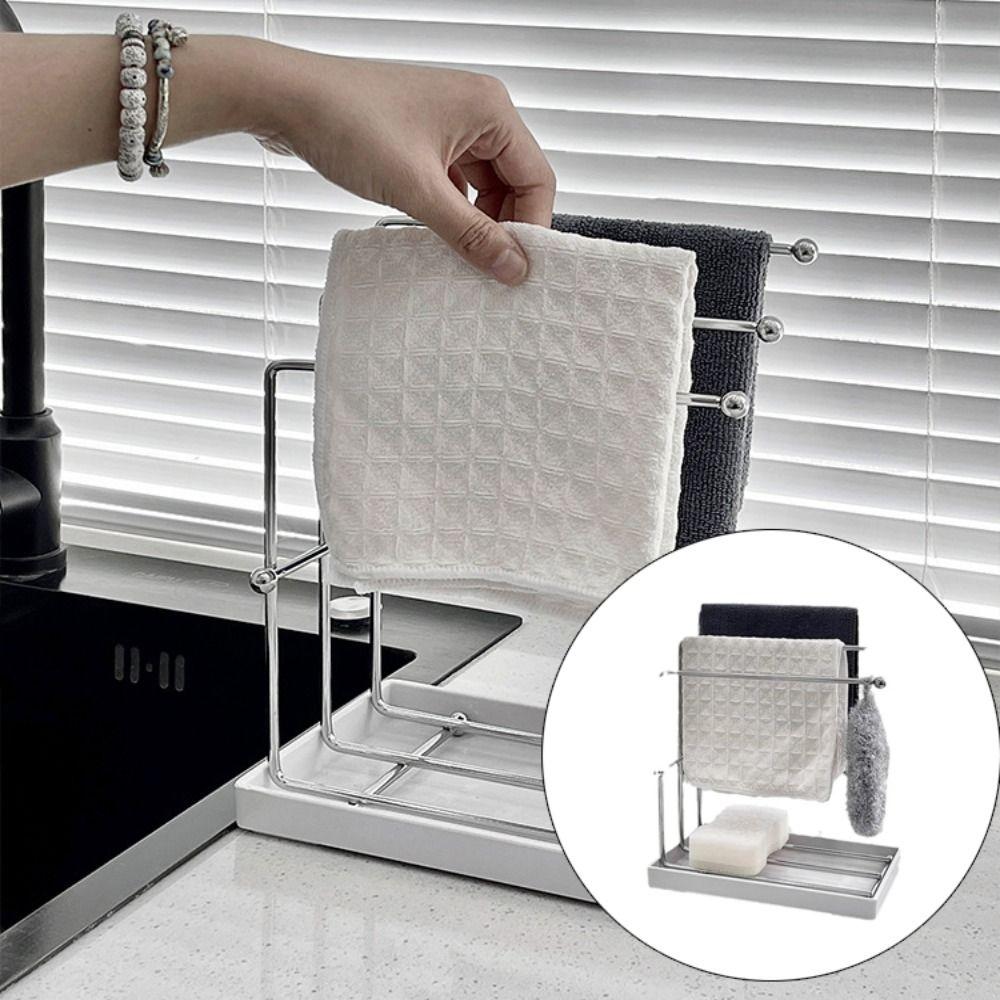 Space Saving Cloth Rack Multi-functional Kitchen Drain Rack Towel Storage Rack Kitchen Sink