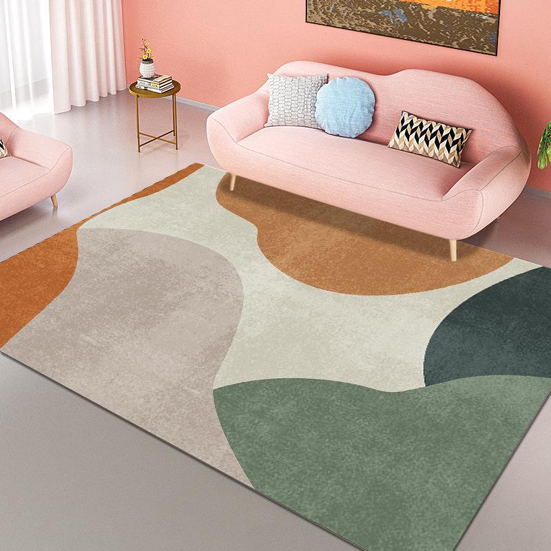 Retro Geometric Style Living Room Carpet Bedroom Bedside Carpet Modern Minimalist Luxury Floor Mat