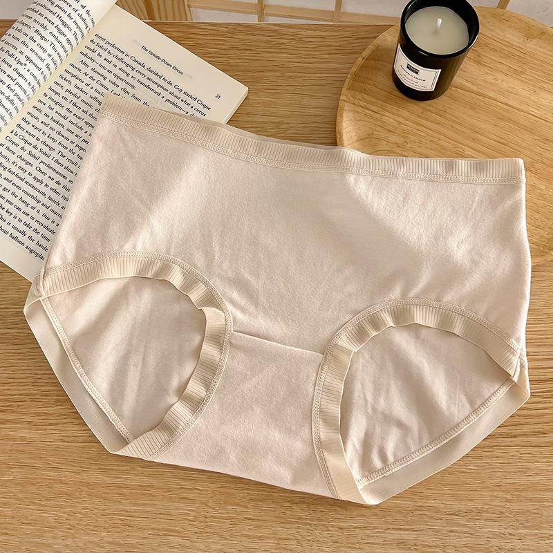 Damen Herbst- und Winterwarme Baumwolle Antibakterielle Weiche Unterwäsche mit mittlerer Taille