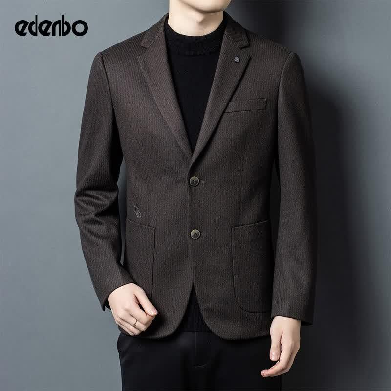 Edenbo Men's Knit Business Casual Suit Jacket