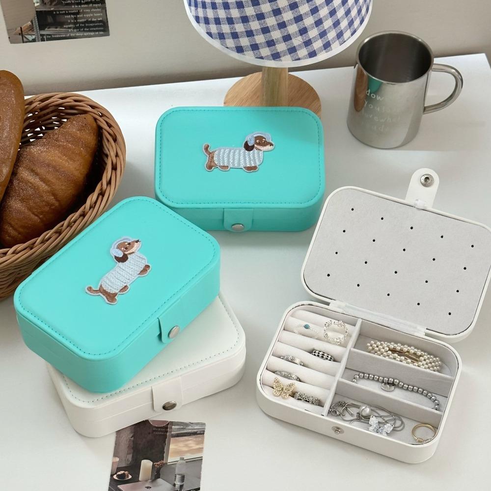 

Lovely Dog Portable Jewelry Organizer Jewelry Display Box Home Travel Wedding бежевий