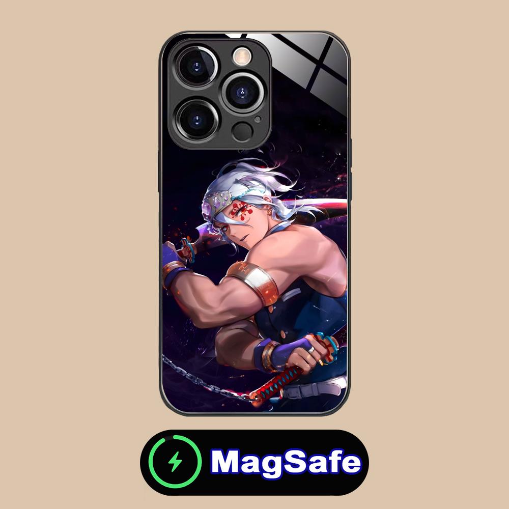 Demon Slayer Tengen Uzui Phone Case for iPhone 16 15 14 13 12 11 Pro Max Plus Mini MagSafe Glass Colour Printing Pretty Luxury