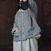 Women's Loose Casual Linen Short Jacket Retro Pleated Linen Shirt