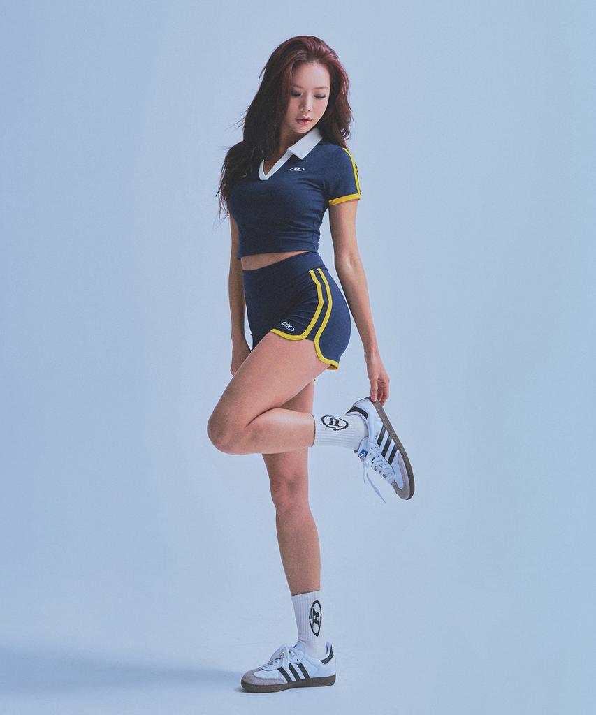 BORN TO WIN W Brntw Micro Shorts [Navy]