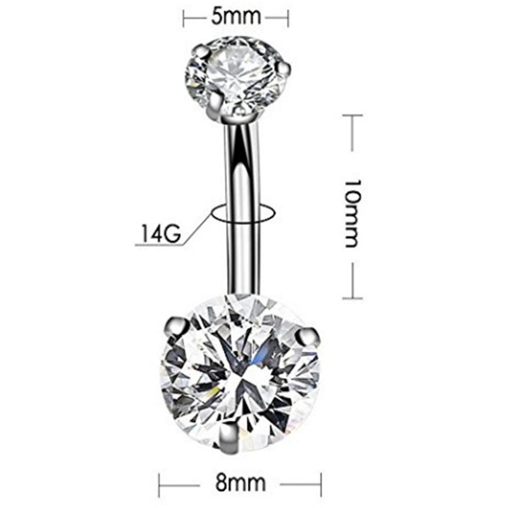 7Pcs/Set Stainless Steel Zircon Belly Button Body Jewelry Navel Ring