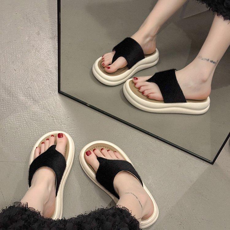 2025 Frühling und Herbst neue Mode Plateau Nische Französische Zehensandalen Schuhe Damen tragen Strandsandalen