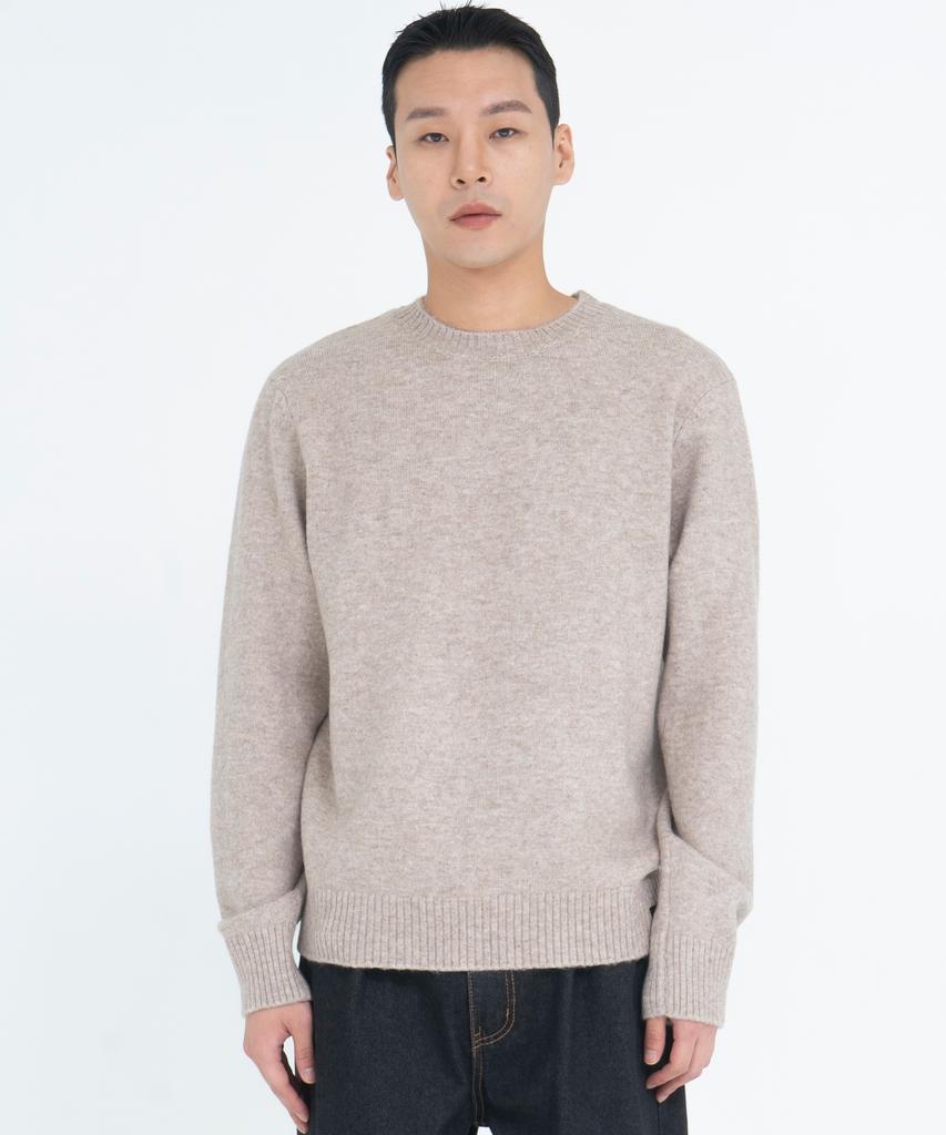 ODD DOT Crew Neck Loose Fit Wool Knit_Orange