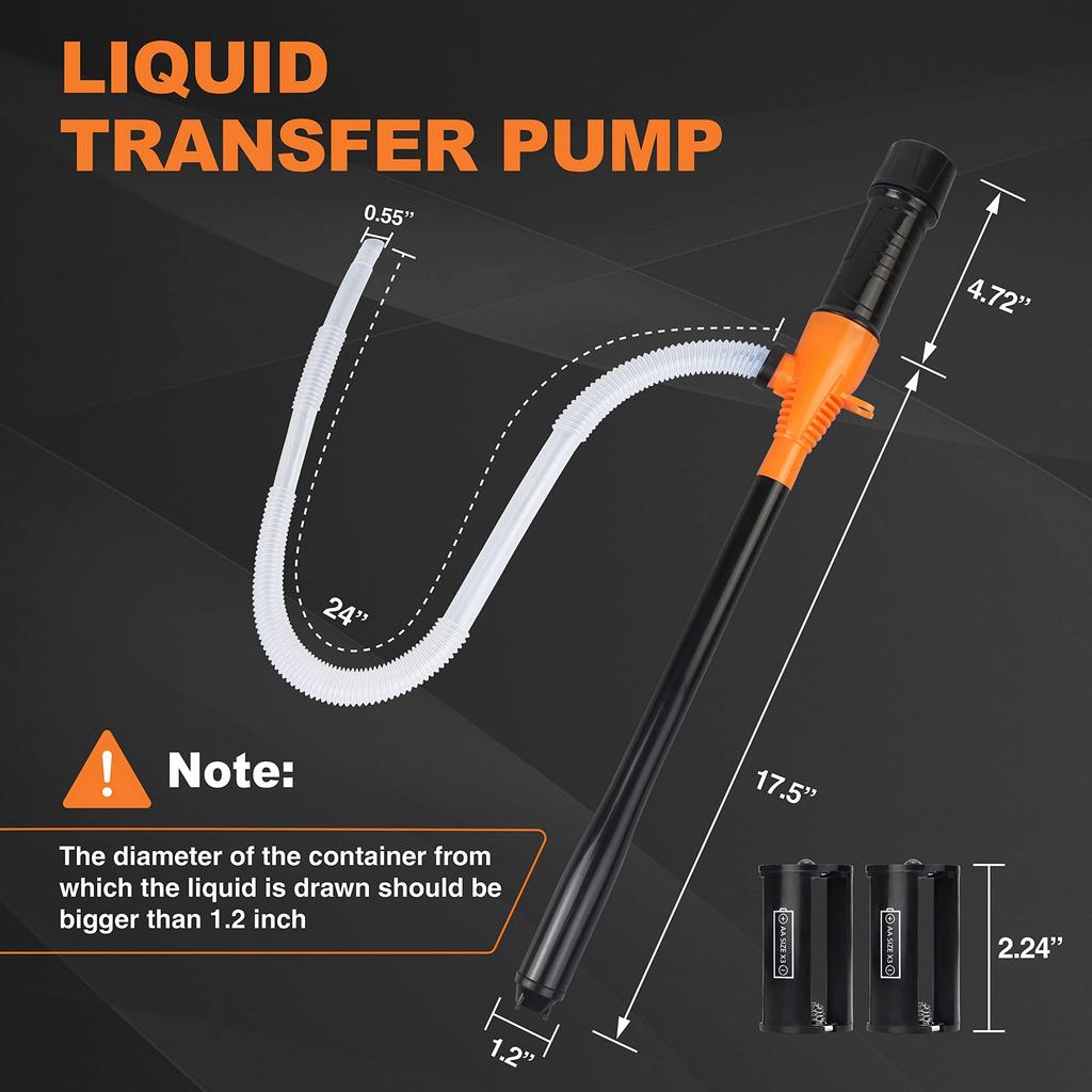 Portable Fuel Transfer Pump 2.2 GPM Battery Operated Electric Siphon for Gas Diesel Water Oil Extractor   Portable Hand Pump for Vehicle Boat Owner E