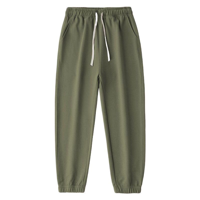 Unisex Schwere Armeegrün Twill Jogginghose: Gemütliche, gerippte Freizeit-Sportbekleidung für Frühling & Herbst