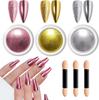 BISHENGYF Rose Gold Mirror Powder Nails Metallic Silver Mirror Super Magic Mirror Chrome Powder for Mirror Nail Easy DIY Decor Salon At Home - Powder,