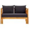 2 Seater Garden Bench with Cushions 122 Cm Solid Acacia Wood
