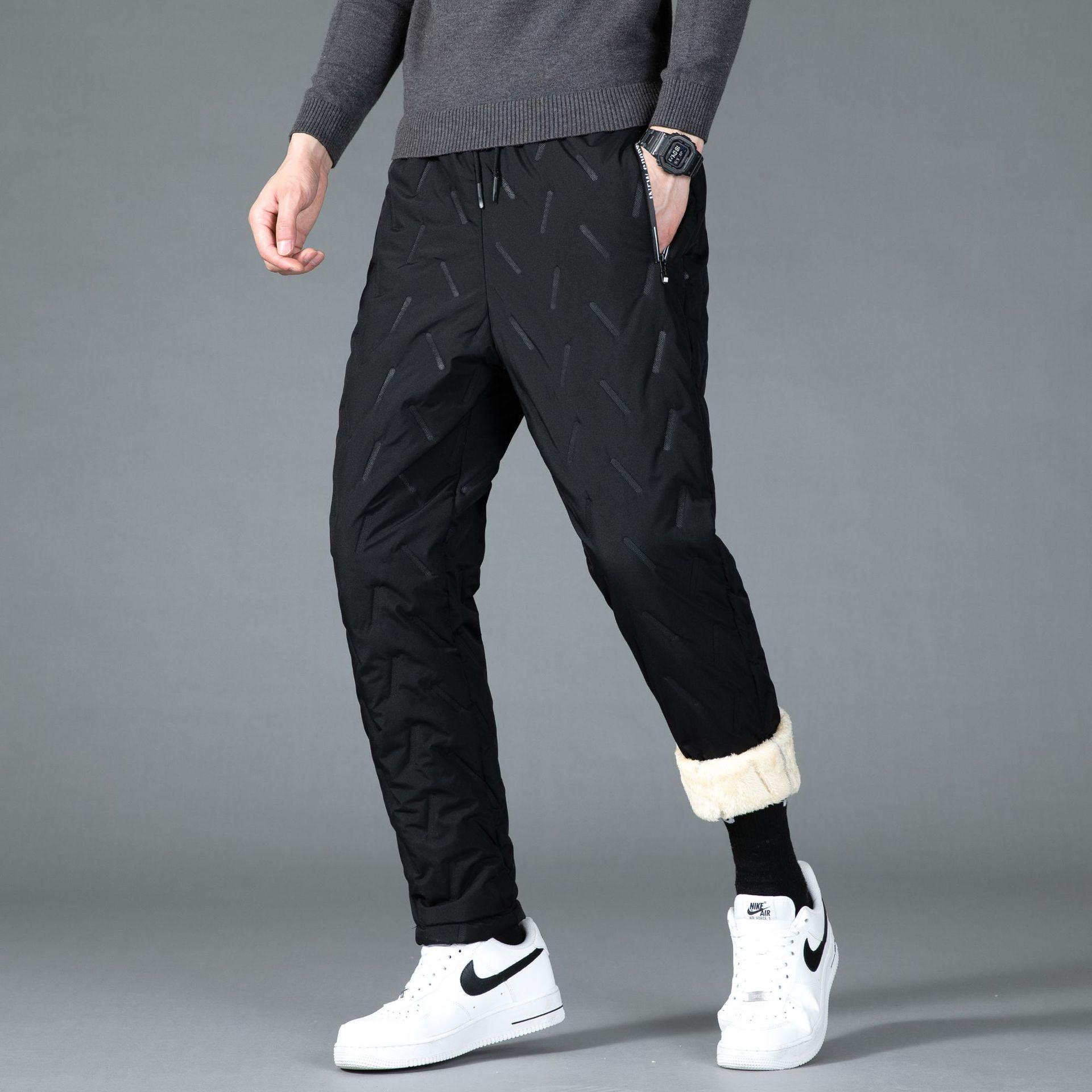 Windproof Waterproof Warm Loose-Fit Ultrasonic Cotton Pants for Winter/Autumn 2XL (130-150 jin)