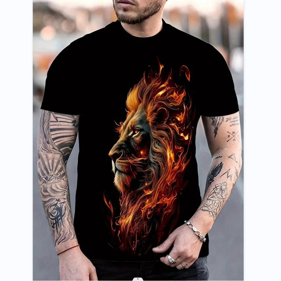 

Летние мужские футболки с 3D принтом животных, льва и орла, модные повседневные детские спортивные рубашки с круглым вырезом и короткими рукавами, уличная одежда, топы большого размера