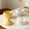 Stripe Candle Jar Silicone Mold DIY Relief Storage Box With Lid Cement Gypsum Resin Molds Handmade Festival Desktop Ornaments