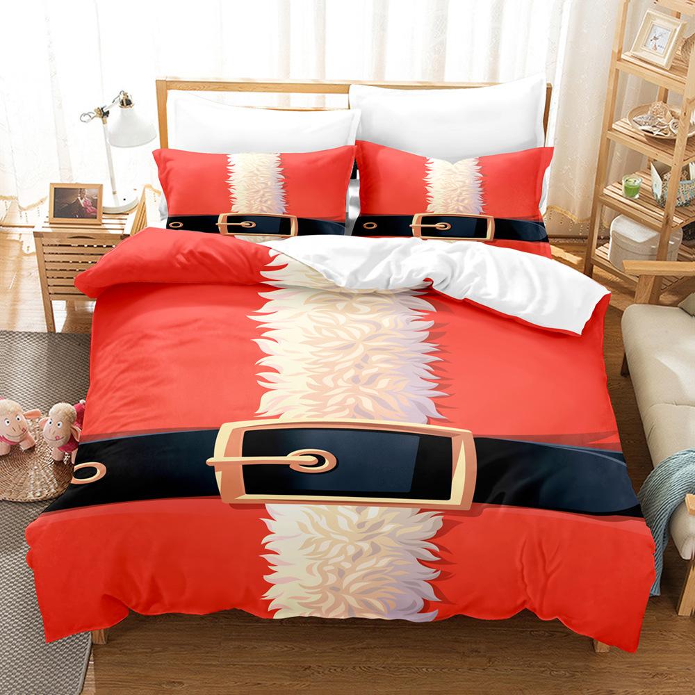 3D Digital Printing Three-Piece Set, Christmas Santa Series Bedding Kit
