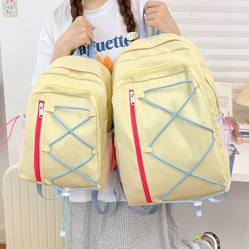 Schoolbag campus style high value cute college student backpack female junior high school high school student schoolbag light travel leisure backpack