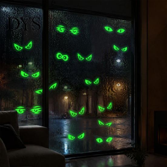 Indoor And Outdoor Party Supplies Luminous Cat Eye Window Sticker, Glow in The Dark Peeping Eyes Waterproof PVC Murals Decal, Creative Wall