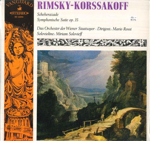 LP Record MARIO ROSSI, ORCHESTER DER WIENER S - Rimsky Korsakoff Sheherazade Sympho KS20006 VANGUARD Germany Classical Used