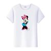Kawaii Disney Cartoon Minnie Printed T Shirt Women Fashion Mickey Mouse White Oversized T Shirt Female Clothes Ladies T-shirts