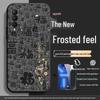Black Cartoon Chinese Style Silicone Honor X20se Phone Case with Tempered Glass Protector
