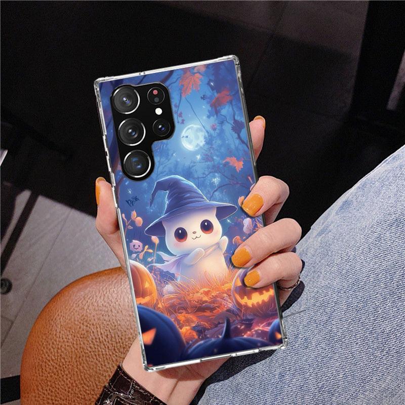 Cute Halloween Ghost Phnoe Case for Samsung Galaxy S26 S25 Edge S23 S24 Ultra S22 Plus S21 S20 FE Unique Cover Soft Coque Galaxy