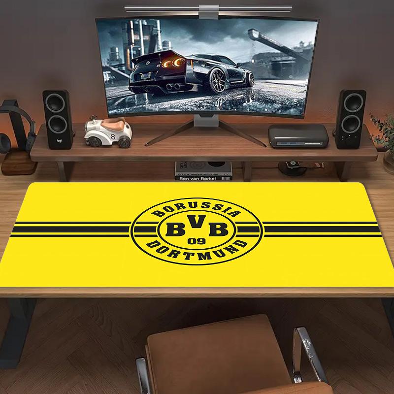 Borussia Dortmund2 Druck Kissen Rutschfest Laptop Tablet Großes Mauspadd XXL Matte Mini-PC Spielmatte Mit Verriegeltem Rand