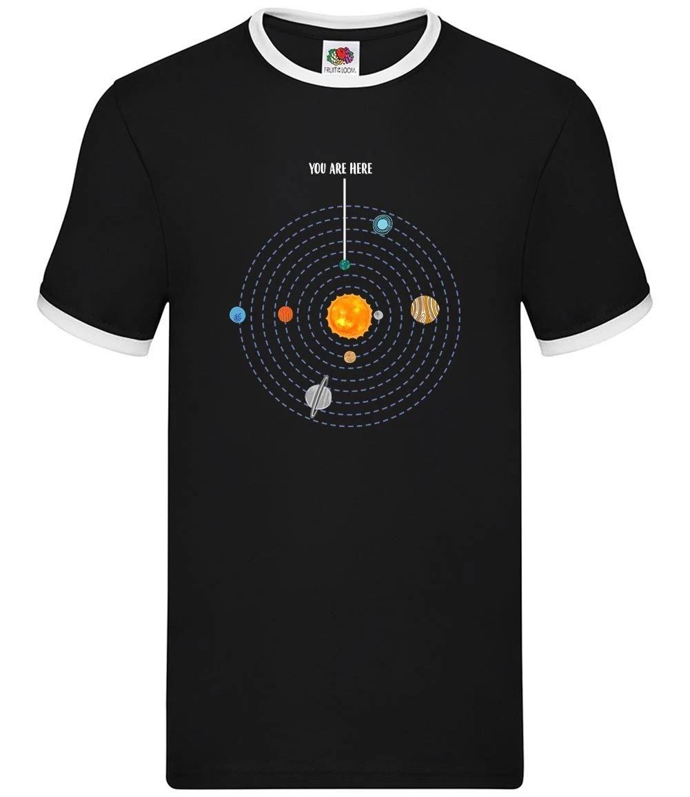 You Are Here Solar System - Mens Ringer - Space Earth Planets Galaxy Stars XXXXL