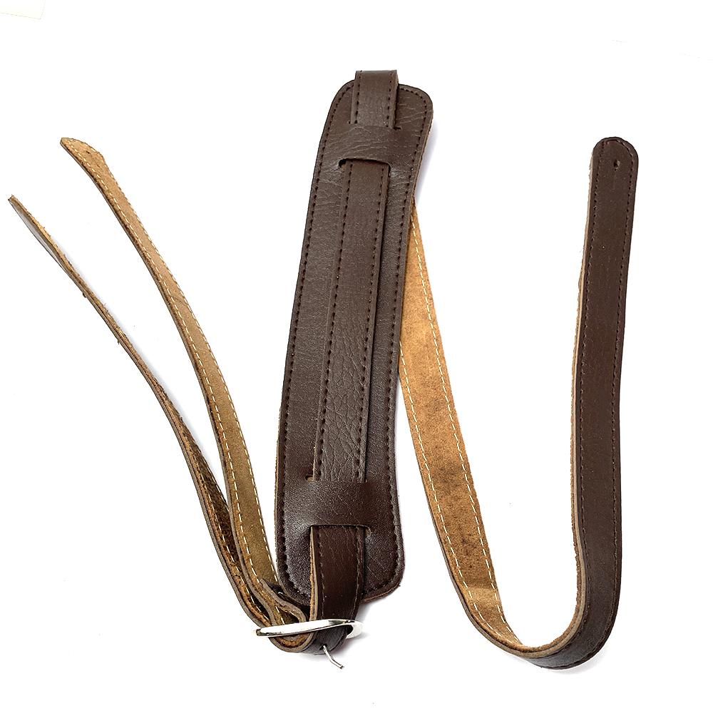 Adjustable Rock Band Inspired Leather Guitar Strap for Electric & Acoustic Bass Black/Brown - Comfortable And Durable