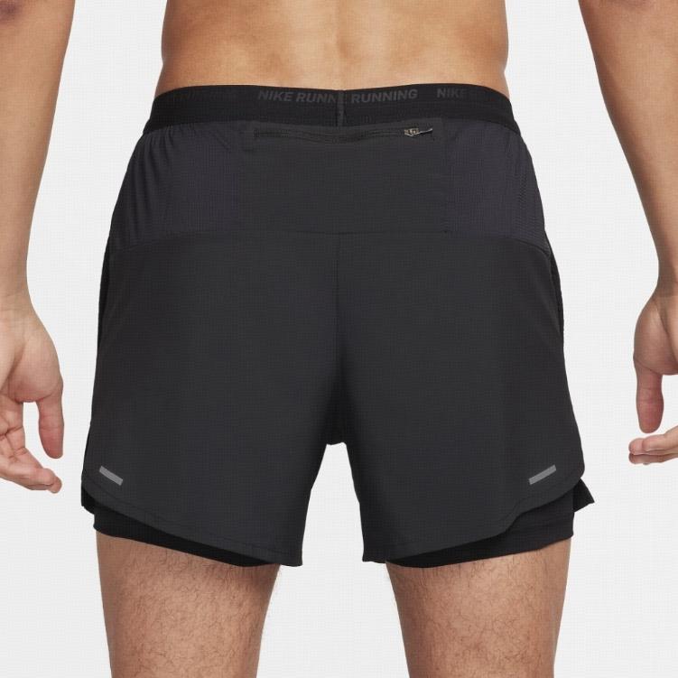 Nike Solid Mid-Waist Elastic Sports Casual Shorts Men Bottoms Black FN2992-010