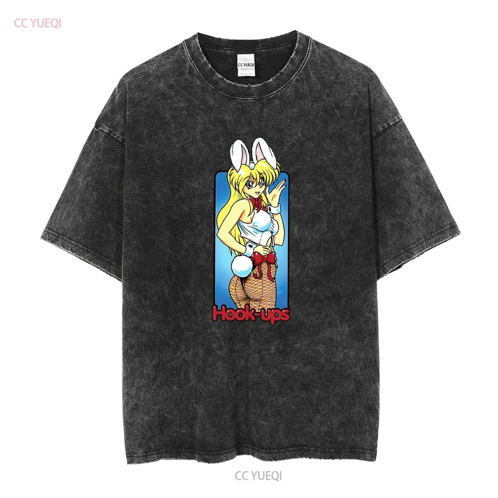 Hookups Skateboard Sexy Häschen-Mädchen T-Shirt S 4XL lange oder kurze Ärmel Vintage gewaschen Vielseitig Mode Leicht lässig Mann