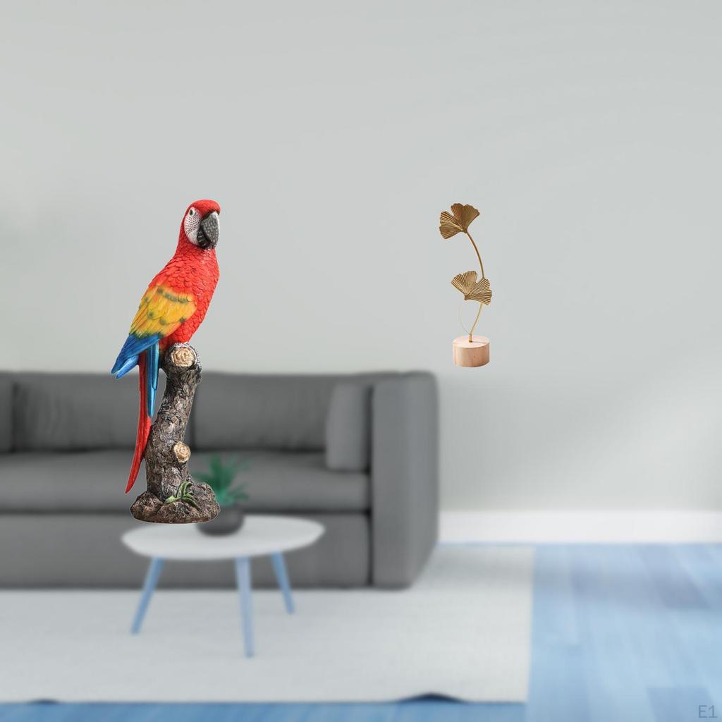 Creative Parrot Statue Metal Sculpture Decorative Crafts Souvenir Ornament for Home Bedroom Garden
