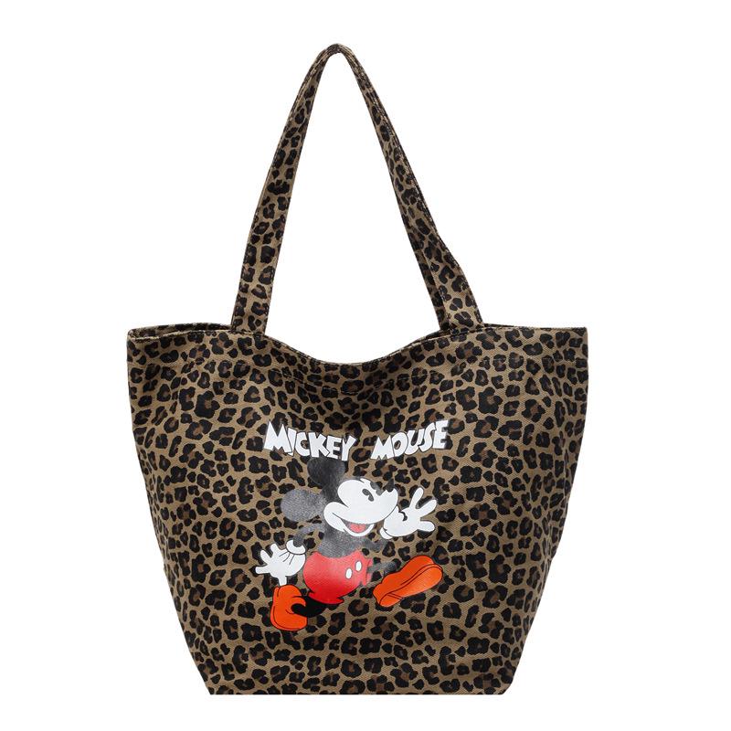

Japanese Retro Leopard Print Canvas Tote - Women s Cute Cartoon, Large-Capacity, Lightweight Shoulder Bag зелений