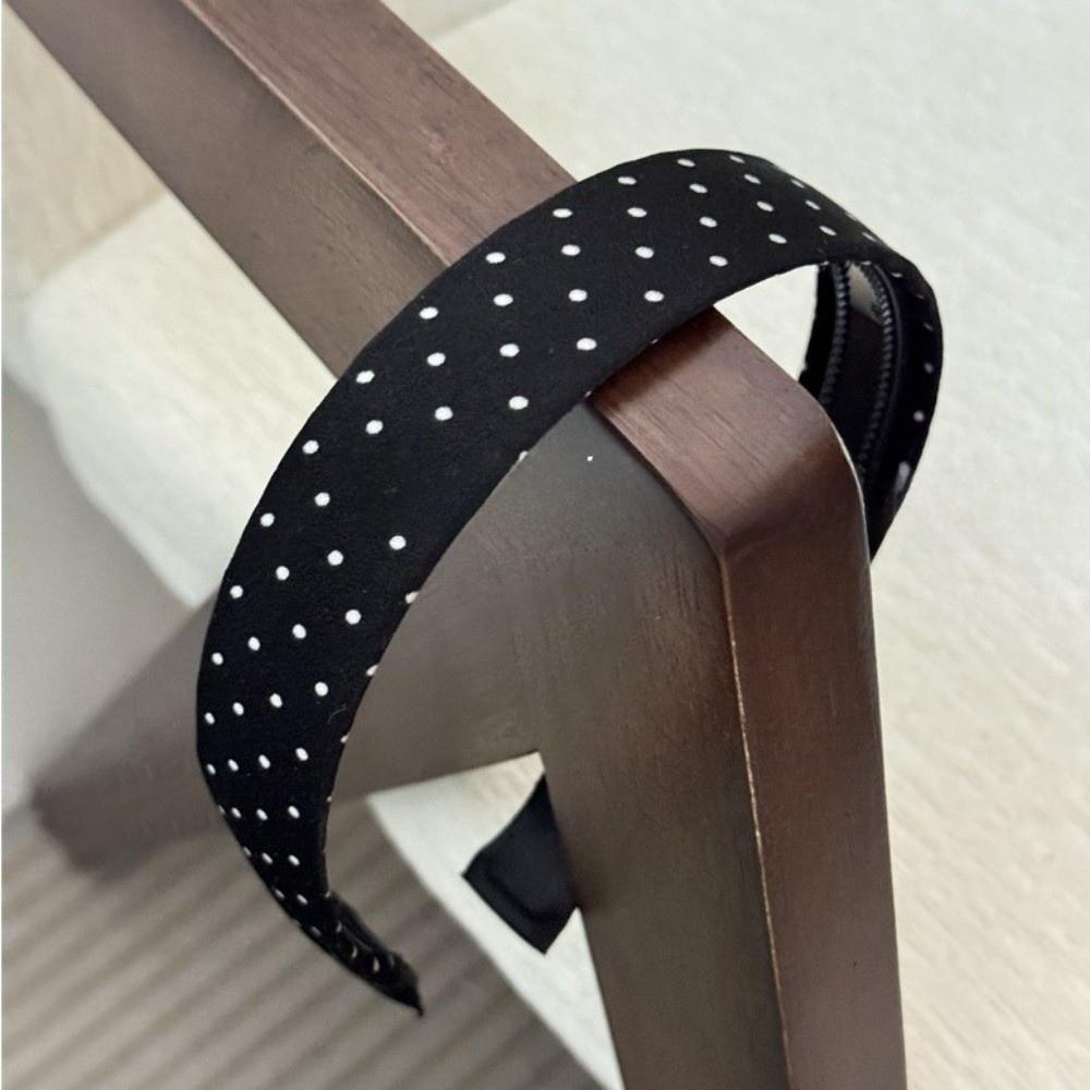 Black White Color Polka Dot Headband Wide Band Temperament Hair Band  Female Party