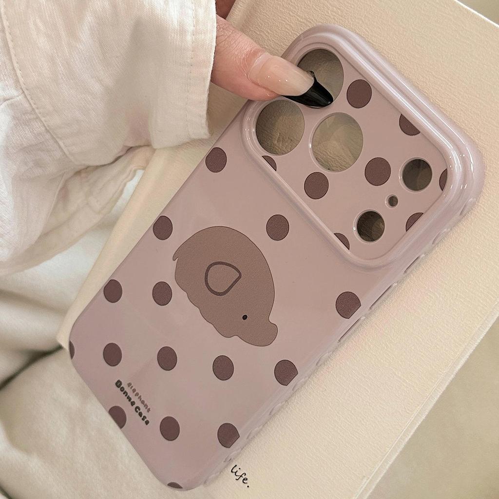 Cute Cartoon Polka Dot Elephant Phone Case for iPhone 17 and iPhone 17 Pro Max
