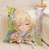 Lumine Cute Genshin Impact Cushion Cover Silky Short Plush Invisible Zipper Dustproof Sofa Pillow Case For Home Decor