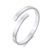 Custom Engrave Promise Ring for Women Stainless Steel Tiny Open Two Name Initial  Ring 2mm Thin Gifts