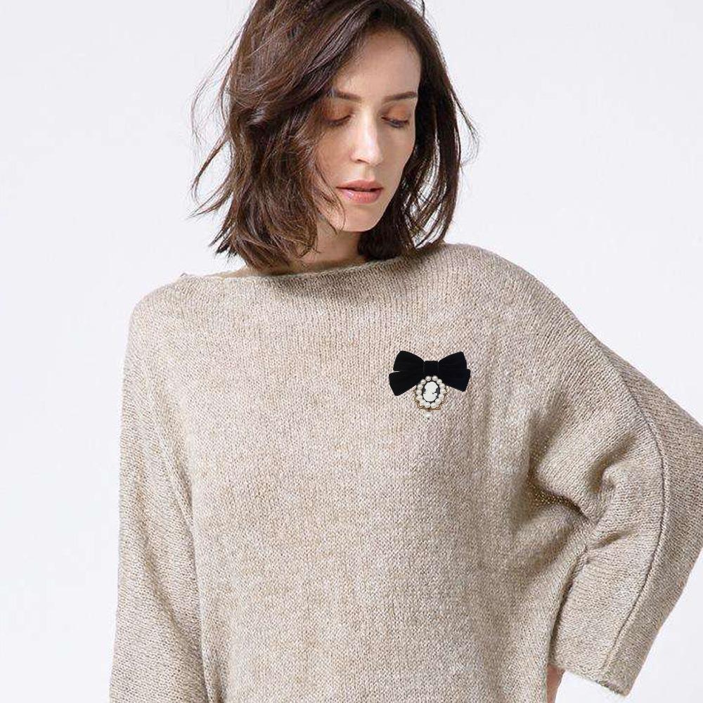 Güzellik Kafa Kurdele Fiyonk Broşlar Kadınlar için Vintage Kraliçe Cameo İnci Broş İğneleri Yaka Kravatı Korsaj Broş Kostüm Takıları