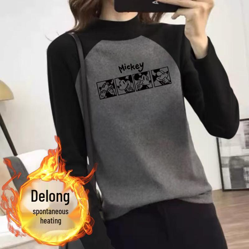 

Women s Slim Fit Raglan Color Block Velvet Long Sleeve T-Shirt 2XL (130-145 jin)