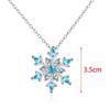 Women Silver Plated Christmas Gift Frozen Snowflake Necklace Rhinestone Crystal Pendant Chain