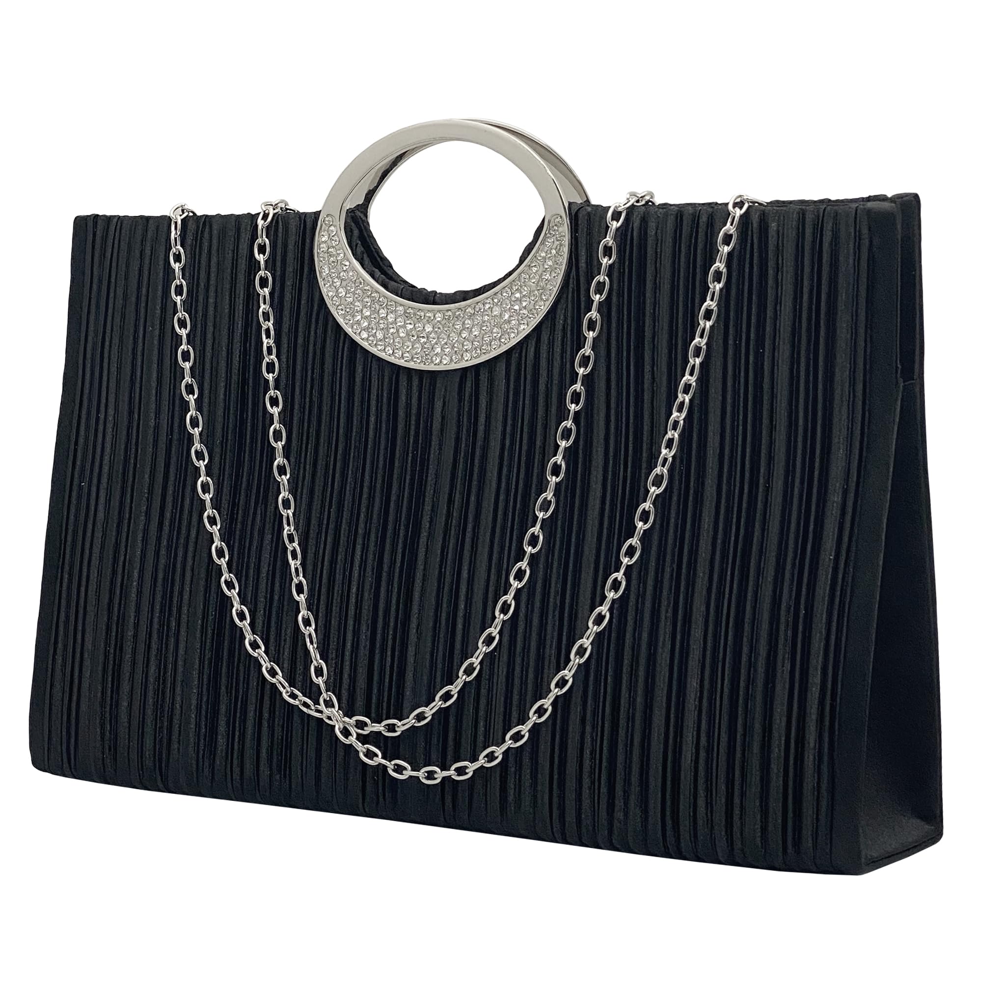 

Hotlips Party Bag, Large Clutch Bag, Wedding Bag, Large Handbag, Women s, 3-Way, Large Capacity, Rhinestone-Decorated Oval Handle Handbag, Party Bag,