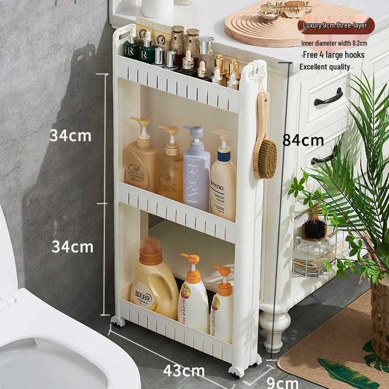 Ultra-Slim Gap Storage Rack for Kitchen, Bathroom, Fridge, Wall Corner, Bedside, and Living Room.
