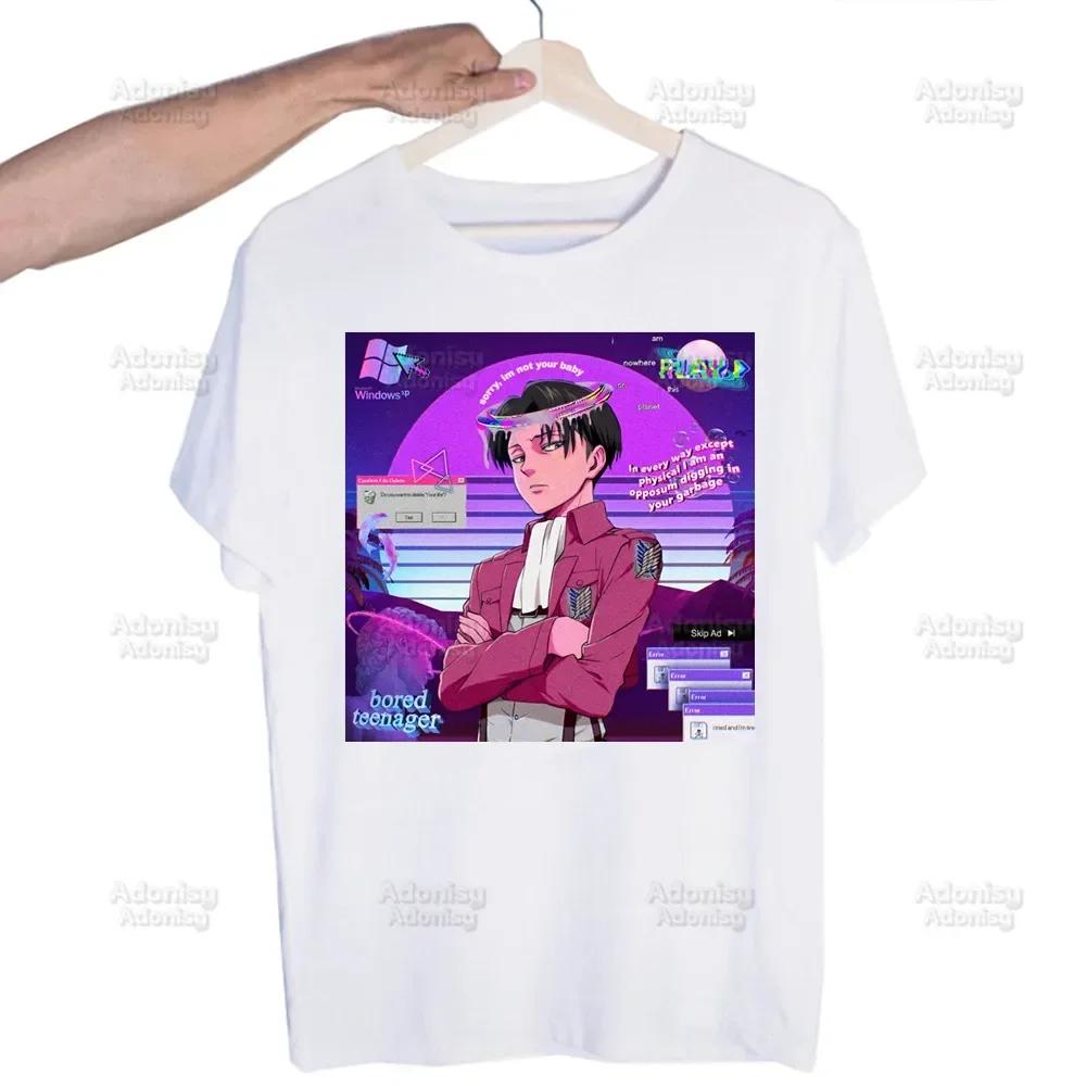 Anime Attack On Titan Pánské tričko Módní tričko Léto Pánské Novinka Krátký rukáv Levi Ackerman Oko tričko Pánské Vtipné topy