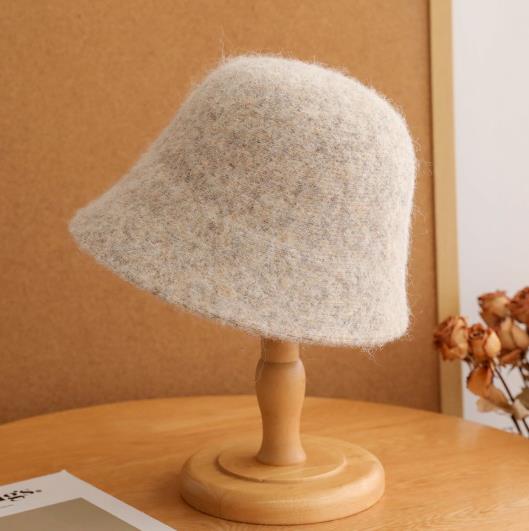 Ins Fashion Ladies Fluffy Panama Korea Designer M Wool Warm Bucket Hat For Women Fashion Fisherman Winter Hats Cap