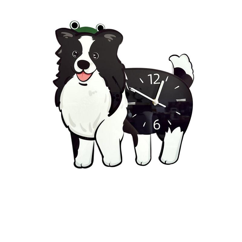 Cartoon Dog Creative Decoration Wall-mounted Clock, Living Room Pet Store Swing Style Wall Clock Ornament