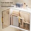 Rotating Wall-Mounted Bathroom Cabinet: No-Drill, Dustproof, Magnetic Door for Cosmetics and Medicine Storage