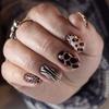 Le Fan Polka Dot French Wearable Short Almond Flower Bow Nail Art Tips False Nails